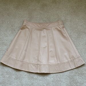 bebe pale pink A-Line Leather Skirt